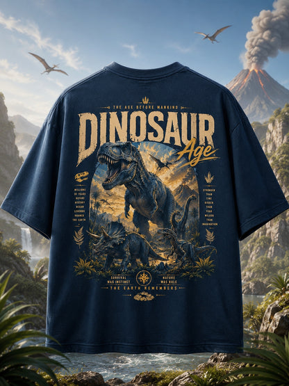 Dinosaur Age Oversized T-Shirt (Navy Blue)