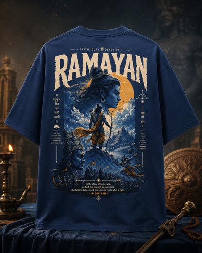 Ramayan Legacy Oversized T-Shirt (Navy Blue)