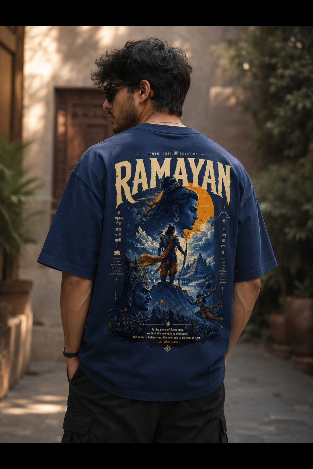 Ramayan Legacy Oversized T-Shirt (Navy Blue)