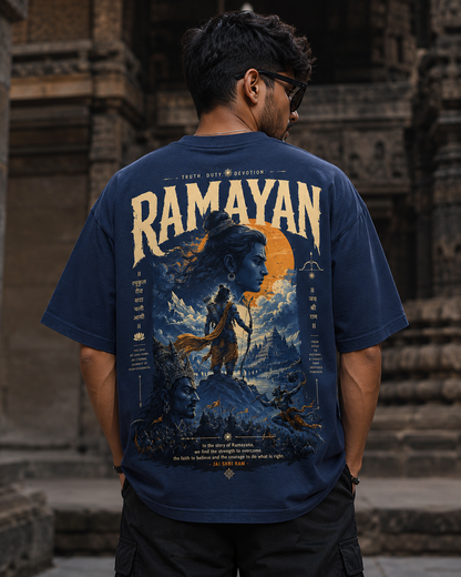 Ramayan Legacy Oversized T-Shirt (Navy Blue)